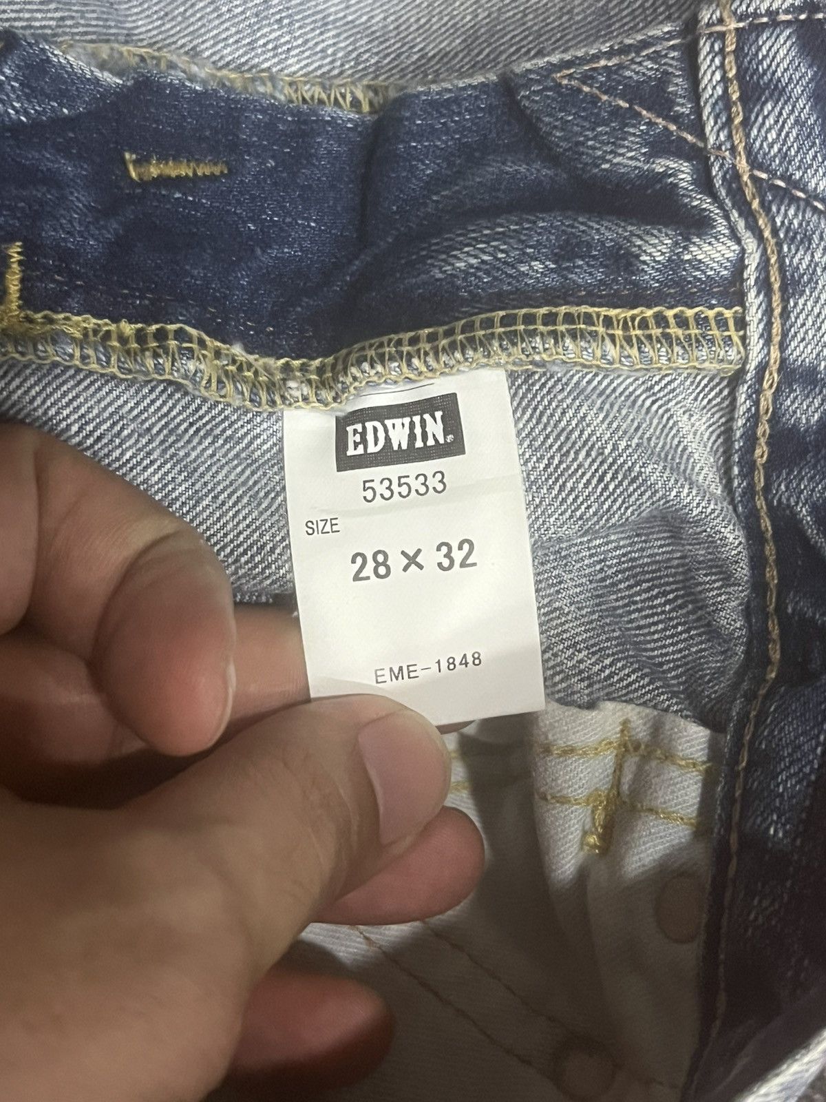 Edwin Vintage Edwin Distress Light Wash Skull Graphic Stud Jeans Size 28" / US 6 / IT 42 - 18 Thumbnail