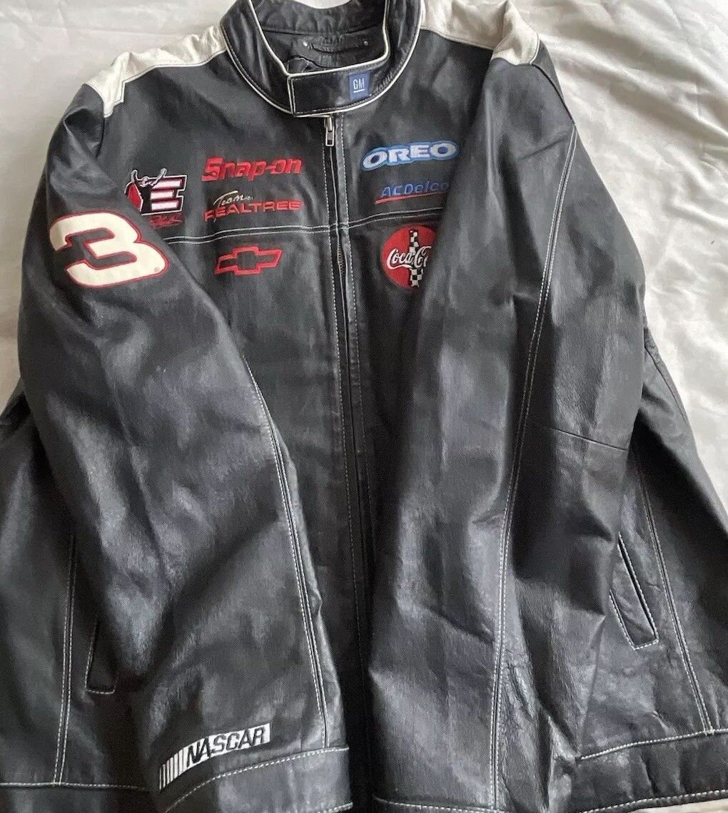 NASCAR × Wilsons Leather Vintage Wilson’s NASCAR Dale Earnhardt Sr. Leather Jacket 2X Size US XXL / EU 58 / 5 - 15 Thumbnail