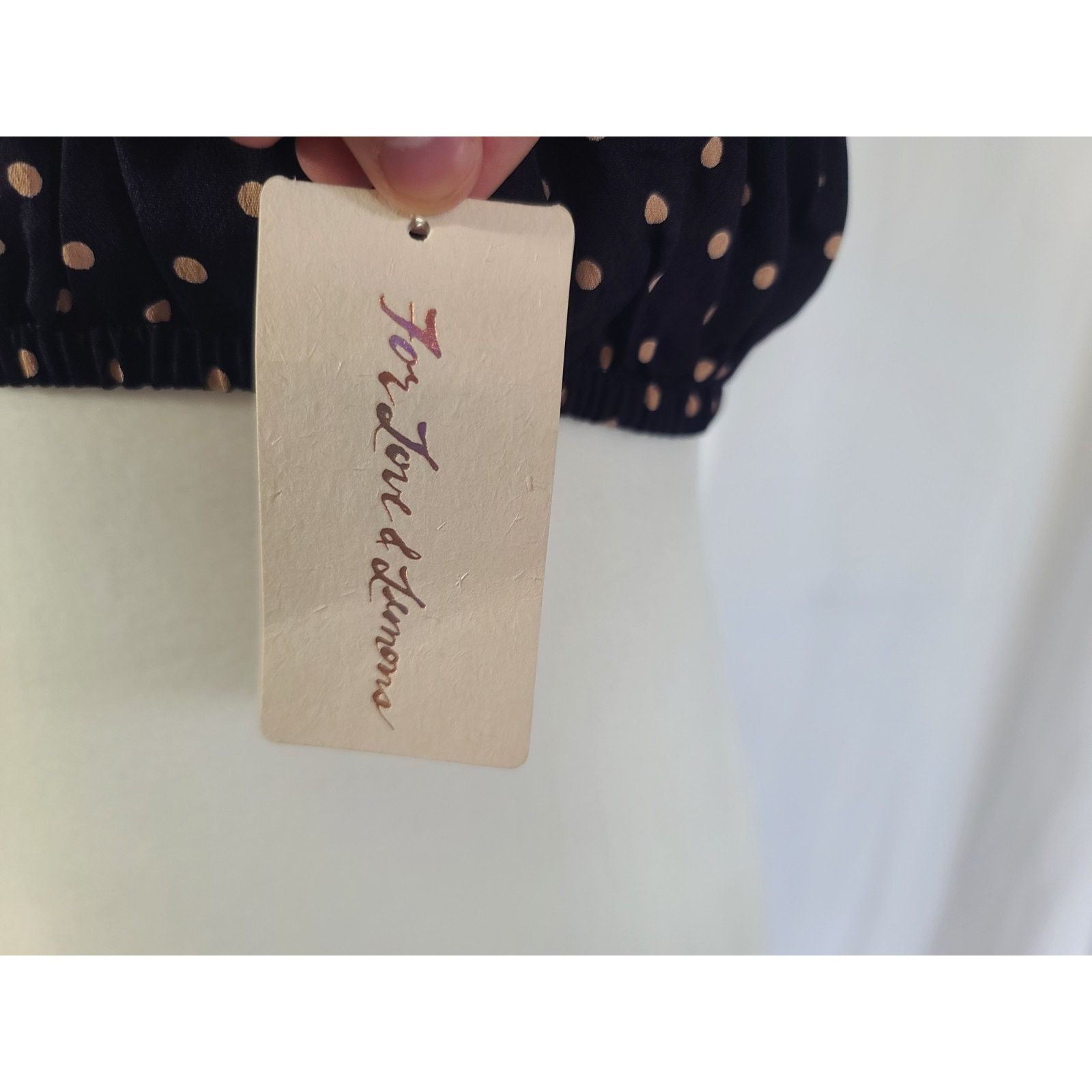 Other New w/Tag For Love and Lemons Navy Polka Dot Crop Top Small Size S / US 4 / IT 40 - 7 Thumbnail