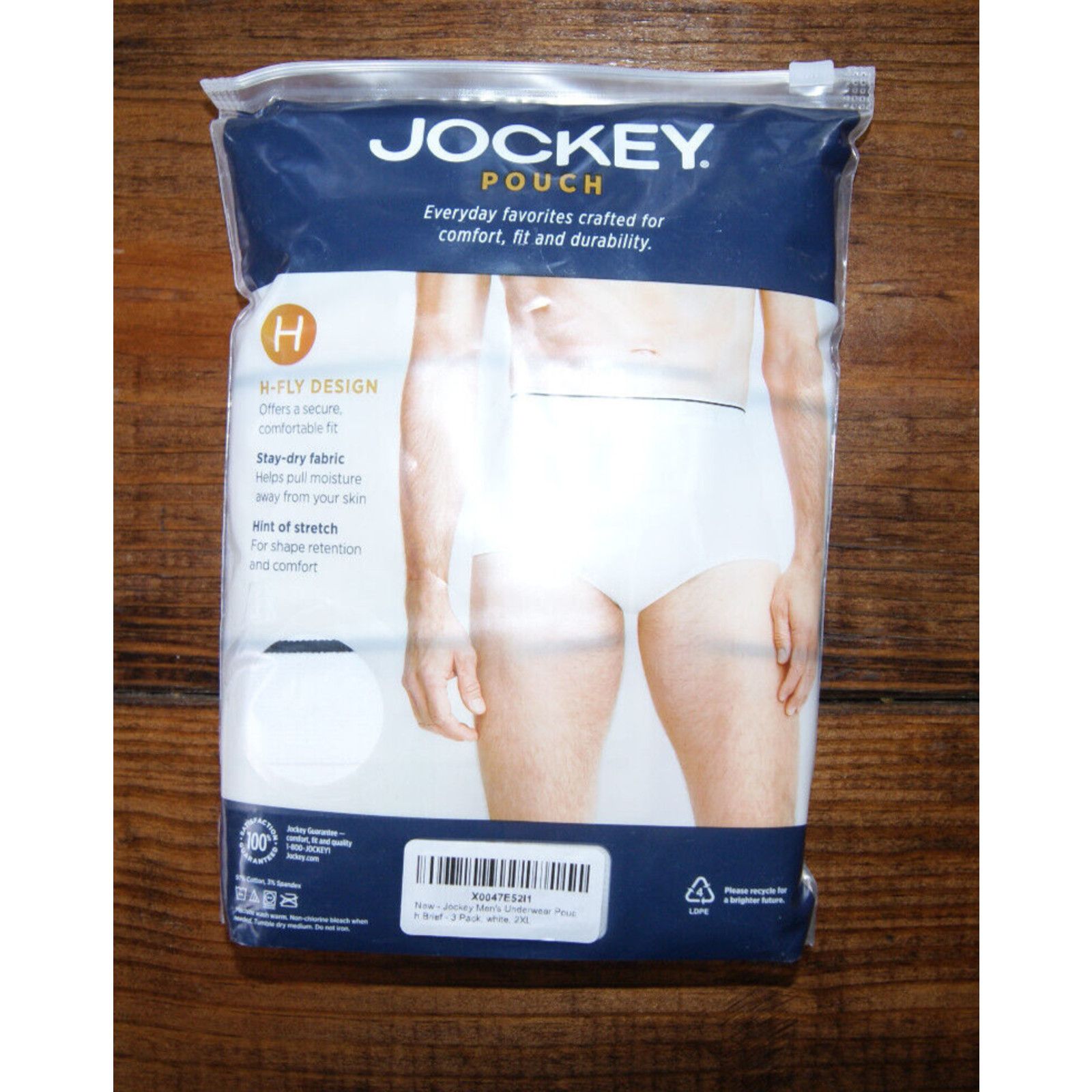 Jockey Jockey Pouch H Fly Design 3 Men's 2XL Full Rise Briefs NWT Size 40 - 2 Thumbnail