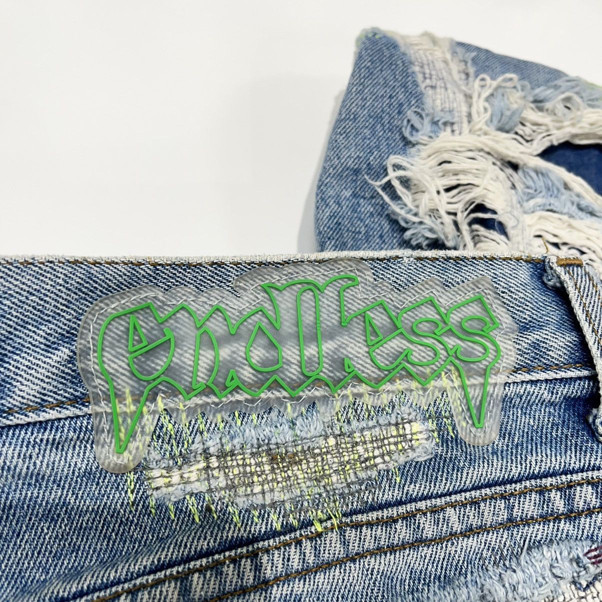 Endless Vlone x Endless Embroidered And Distressed Denim Jeans Blue Size US 32 / EU 48 - 4 Thumbnail