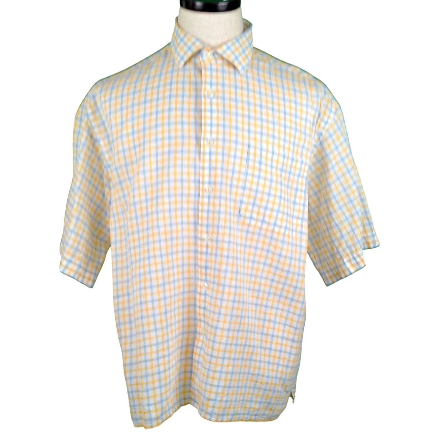 Peter Millar Peter Millar Linen Blend Plaid S/S Button Down Shirt Size US L / EU 52-54 / 3 - 2 Thumbnail