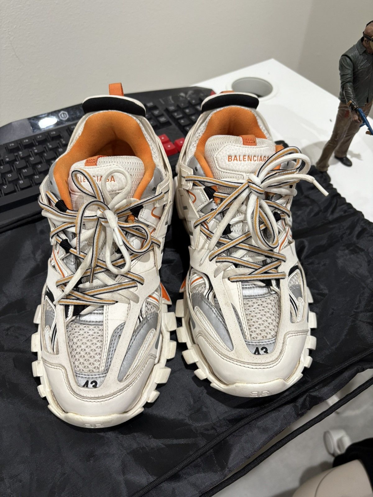 Balenciaga white and orange balenciaga tracks. Size US 10 / EU 43 - 3 Thumbnail