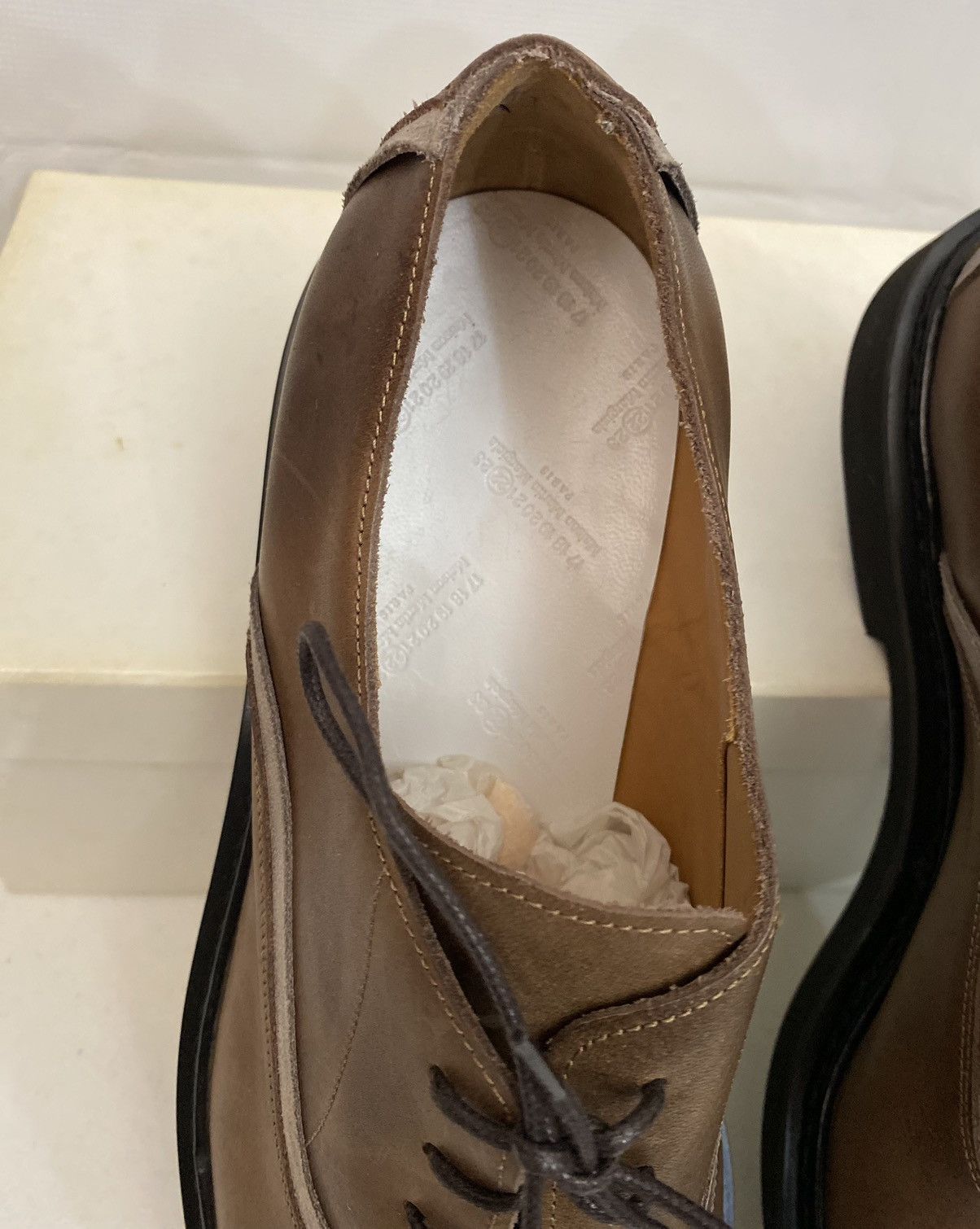 Maison Margiela Maison Margiela 22 🇮🇹 Brown Leather Suede Trim Oxfords 12 New Size US 12 / EU 45 - 2 Thumbnail