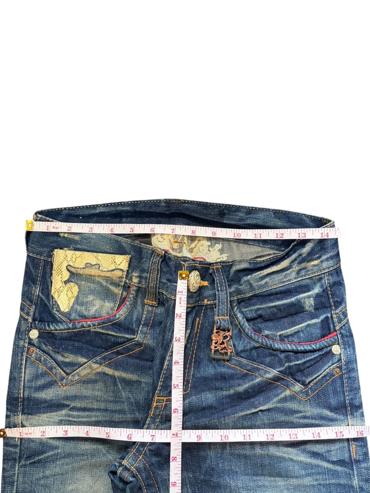 If Six Was Nine Vintage Red Pepper Double Wings Heart Distressed Jeans Size 29" - 6 Thumbnail