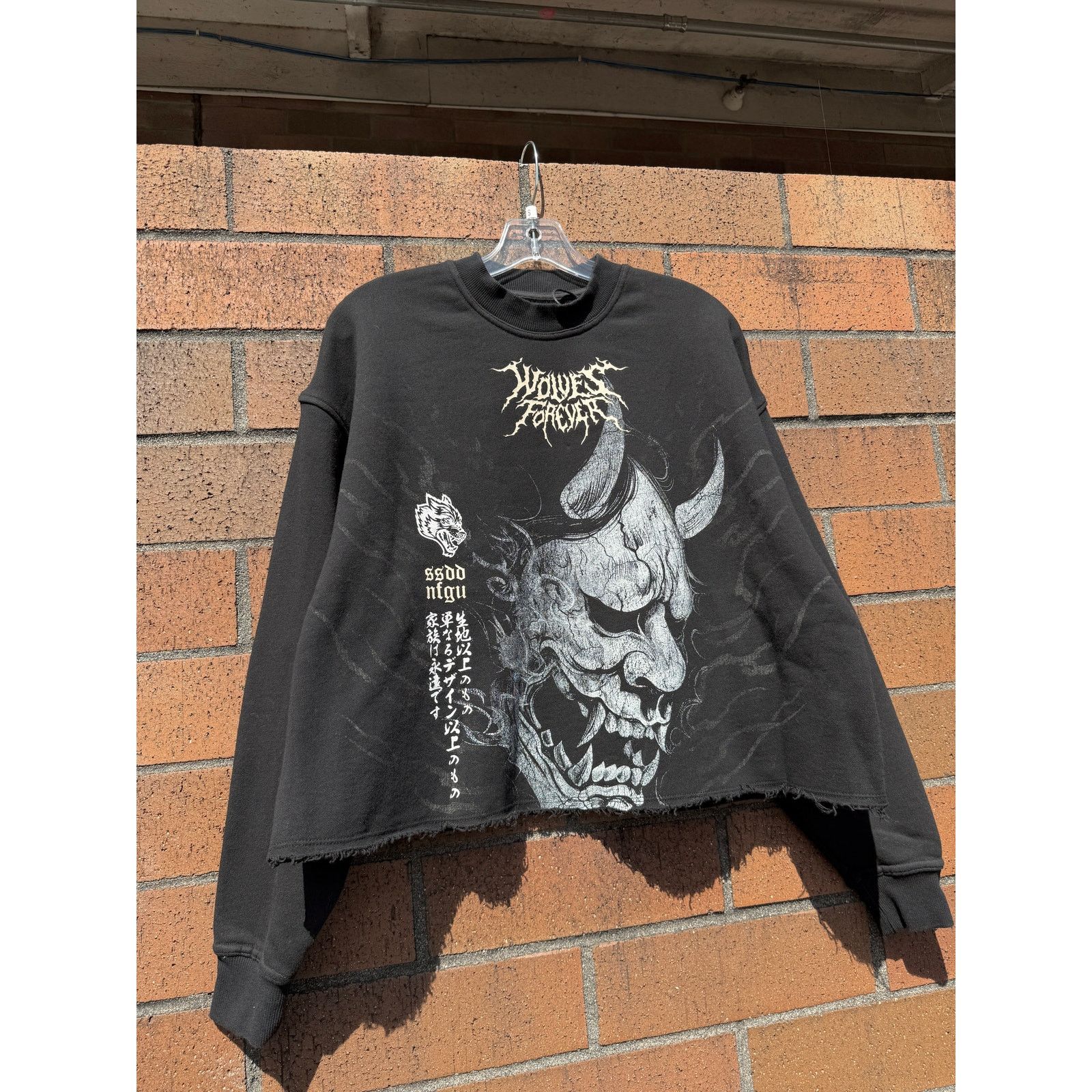 Darc Sport Darc Sport Hannya Inferno Raw Hem Box Cut Crewneck Black Size US M / EU 48-50 / 2 - 2 Thumbnail