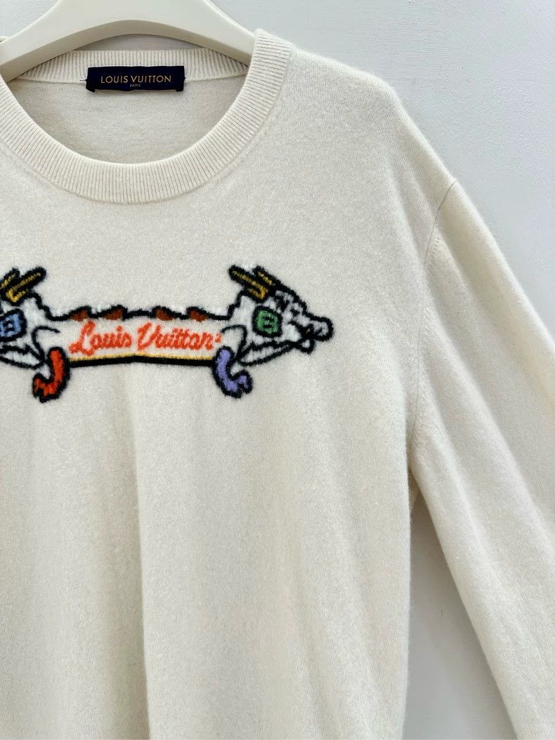 Louis Vuitton Louis Vuitton White dragon boat double-headed cashmere swea Size US XXL / EU 58 / 5 - 2 Thumbnail