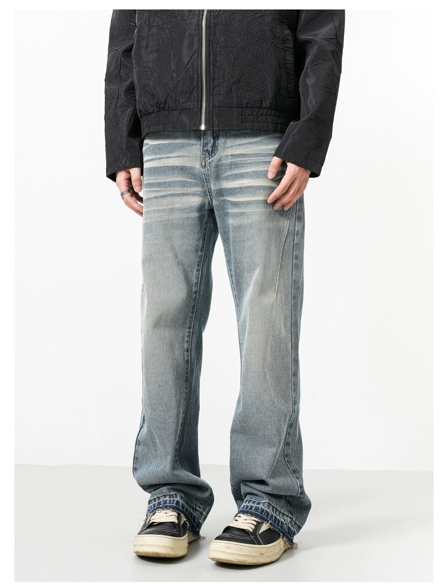 washed faded damaged gradient baggy jeans
