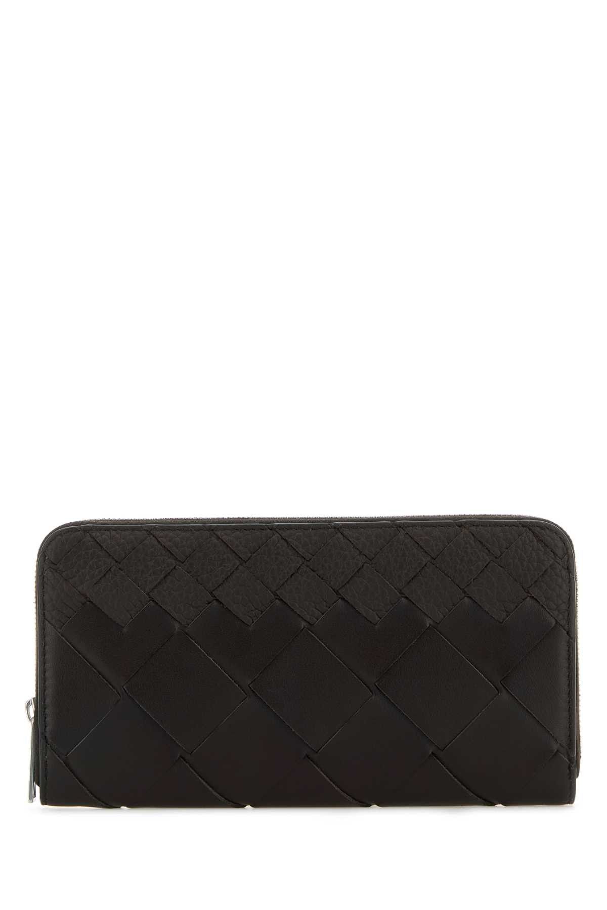 Bottega Veneta Dark Brown Leather Intrecciato Wallet Size ONE SIZE - 1 Thumbnail