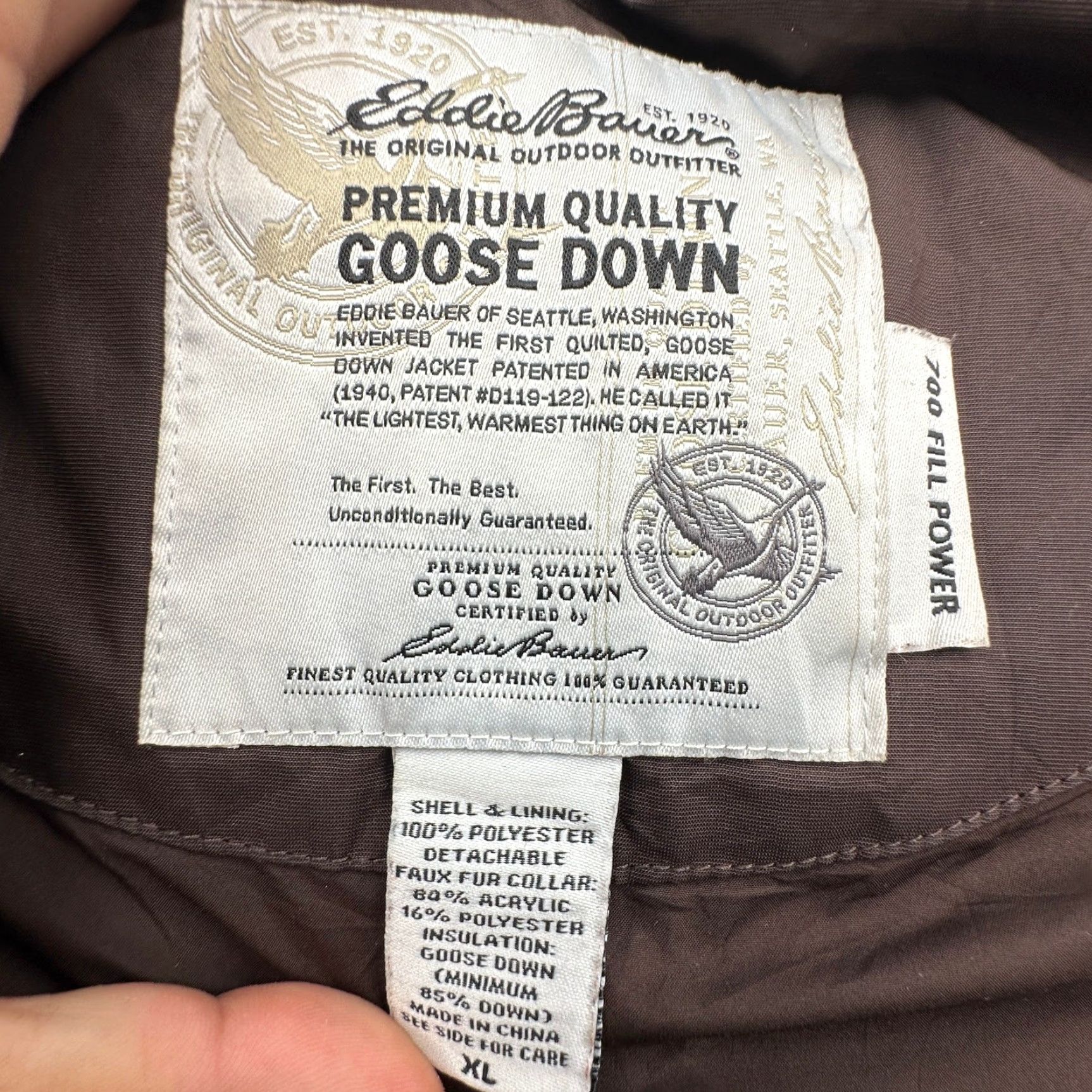 Eddie Bauer VINTAGE Eddie Bauer Goose Down Brown Vest Womens XL Full Zip Jacket 700 Fill Power Brown (Note: If not vintage, omit VINTAGE) Size XL / US 12-14 / IT 48-50 - 2 Thumbnail