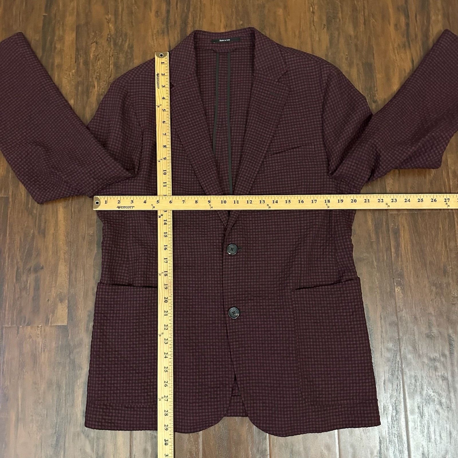 Ermenegildo Zegna ERMENEGILDO ZEGNA Seersucker Blazer Unlined Wool Silk Size 52R - 13 Thumbnail