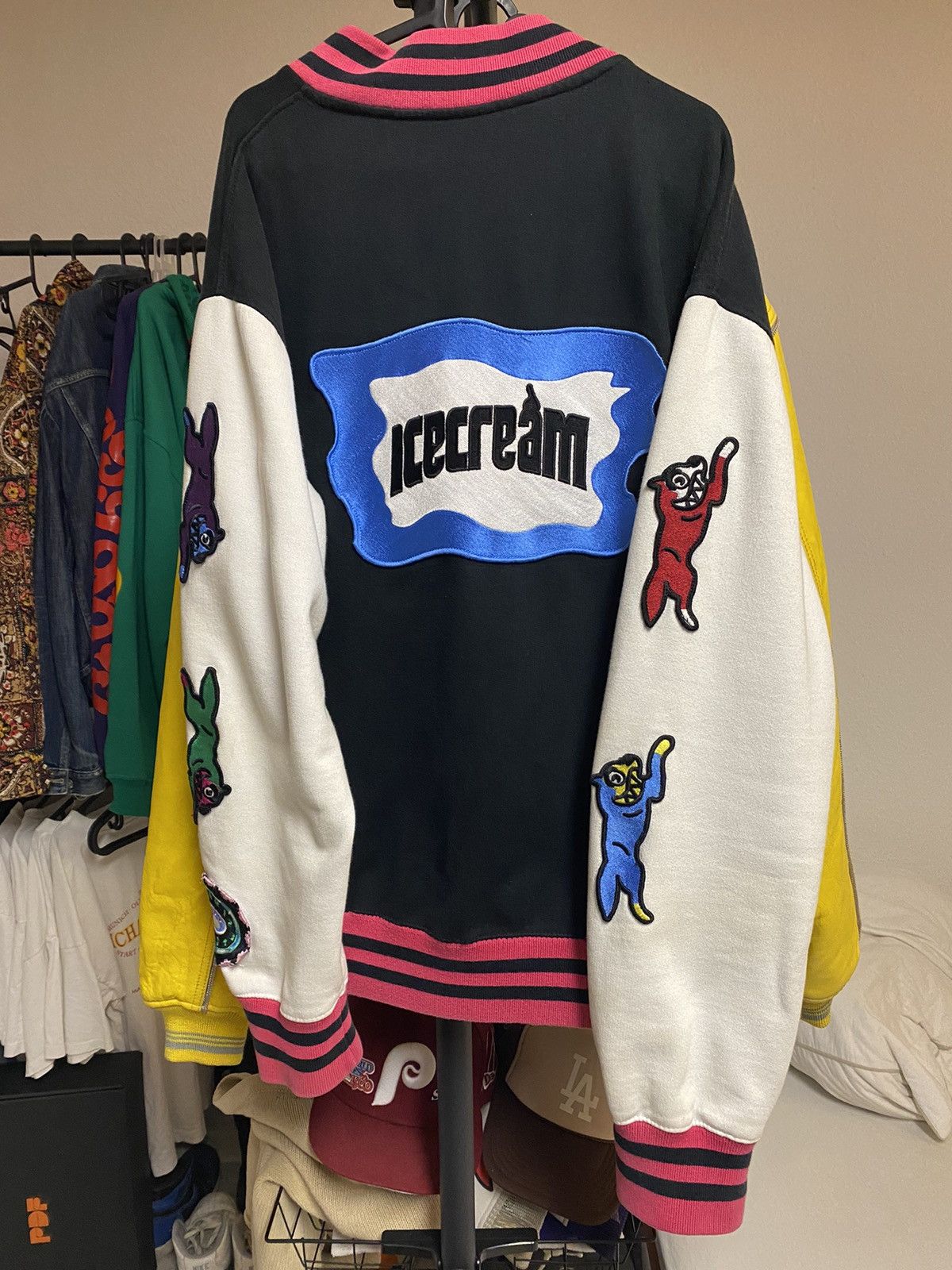 image of Billionaire Boys Club x Icecream Varsity Jacket in Black, Men's (Size XL)