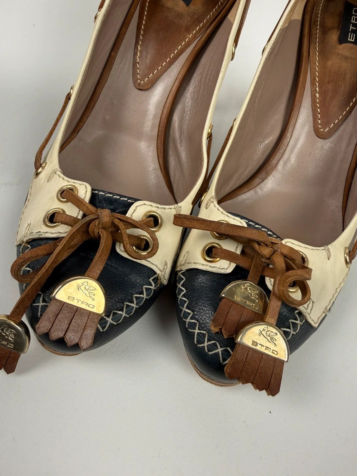 Etro Etro Milano Heels Top-Siders Leather size 39.5 Size US 9.5 / IT 39.5 - 6 Thumbnail