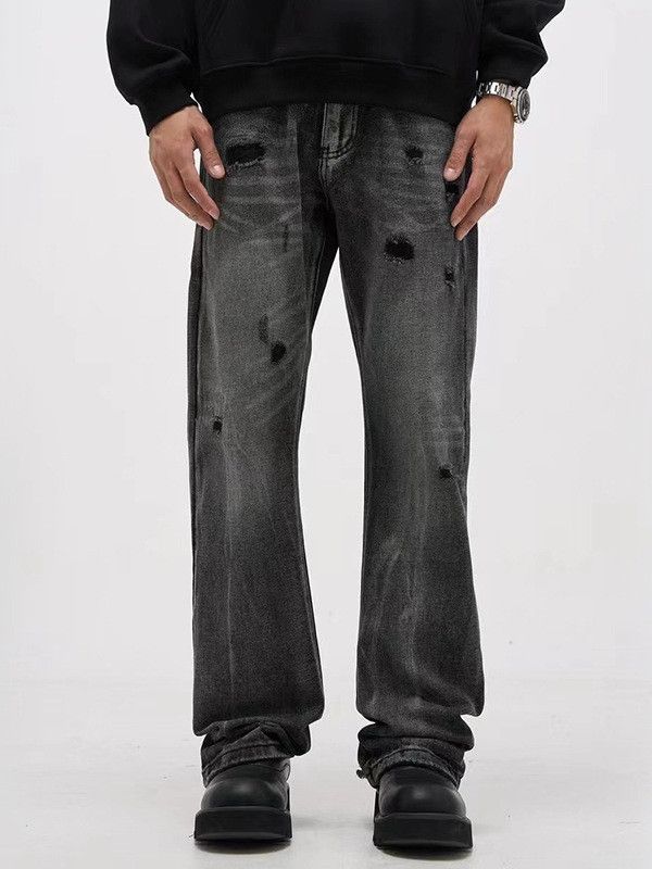 Vintage American street men's straight leg retro washed ripped jeans Size US 32 / EU 48 - 1 Thumbnail