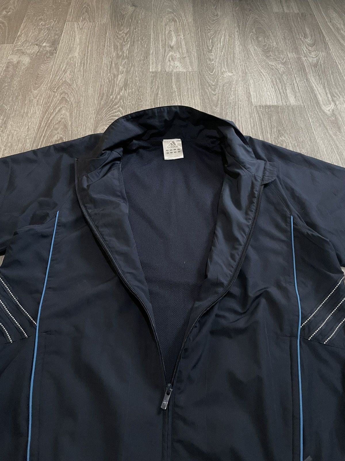 Adidas Vintage 00s Adidas Reflective 3 Stripes Nylon Track Jacket Size US L / EU 52-54 / 3 - 11 Thumbnail