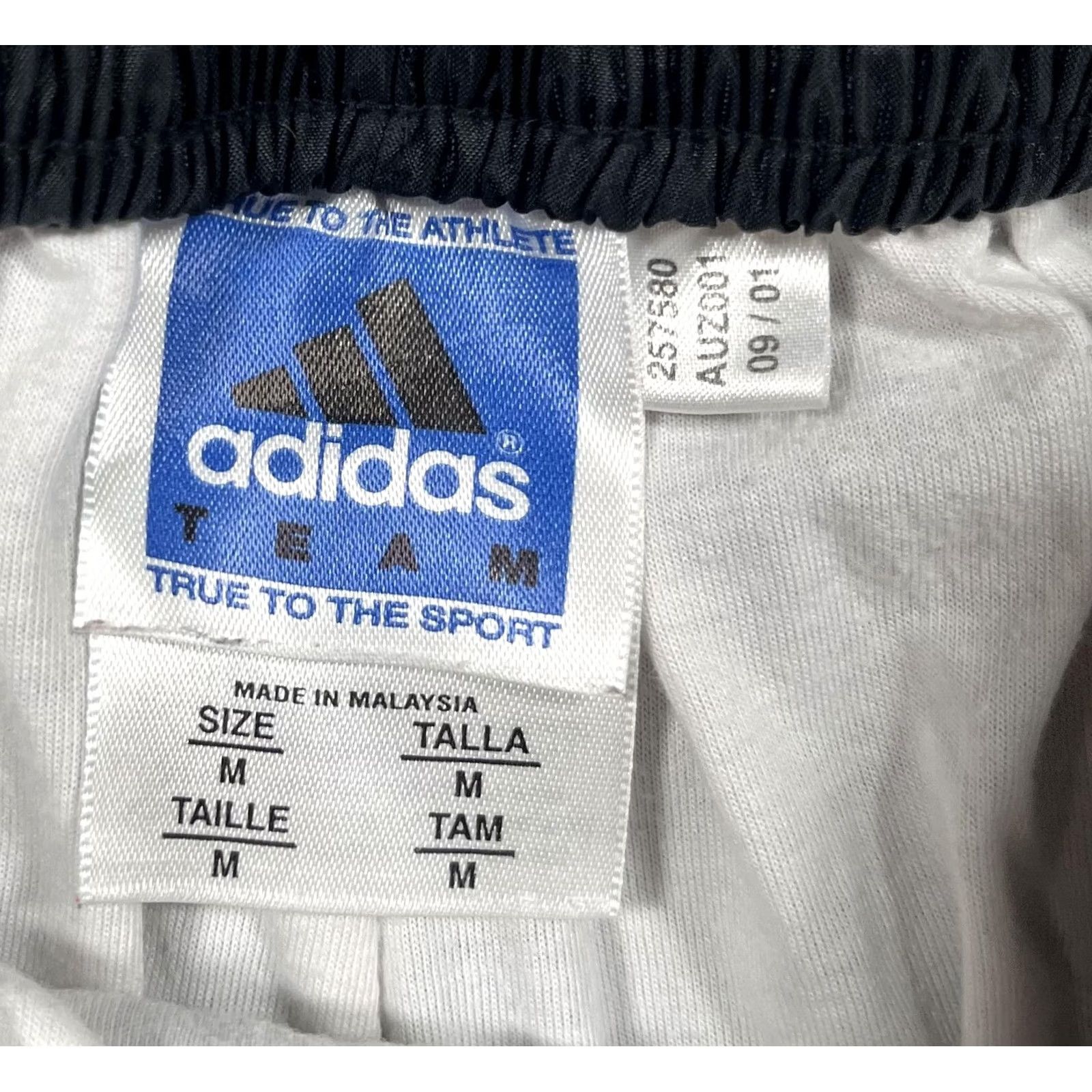 Adidas VINTAGE Adidas Tearaway Track Pants Mens M Black 3-Stripes Snap Sides 2001 Adidas Team Mens Track Pants Size US 31 - 3 Thumbnail