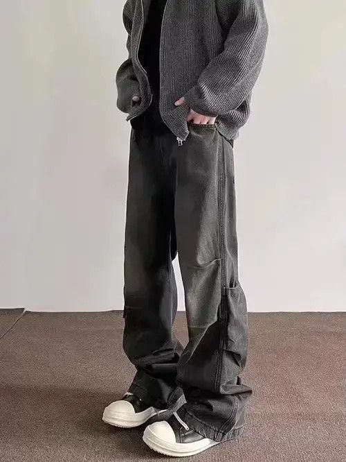 Japanese Brand × Jean Retro pleated silhouette straight-leg bootcut jeans Size US 32 / EU 48 - 2 Thumbnail