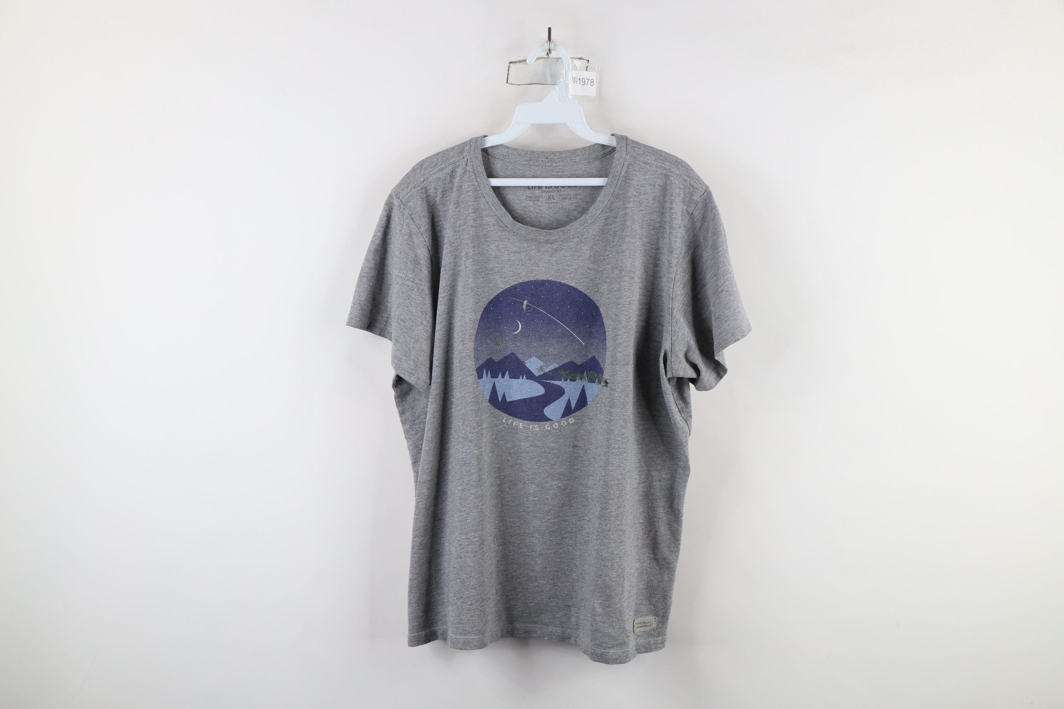 Life is Good × Vintage Life Is Good Crusher Night Mountains Stars T-Shirt Gray Size XL / US 12-14 / IT 48-50 - 1 Thumbnail