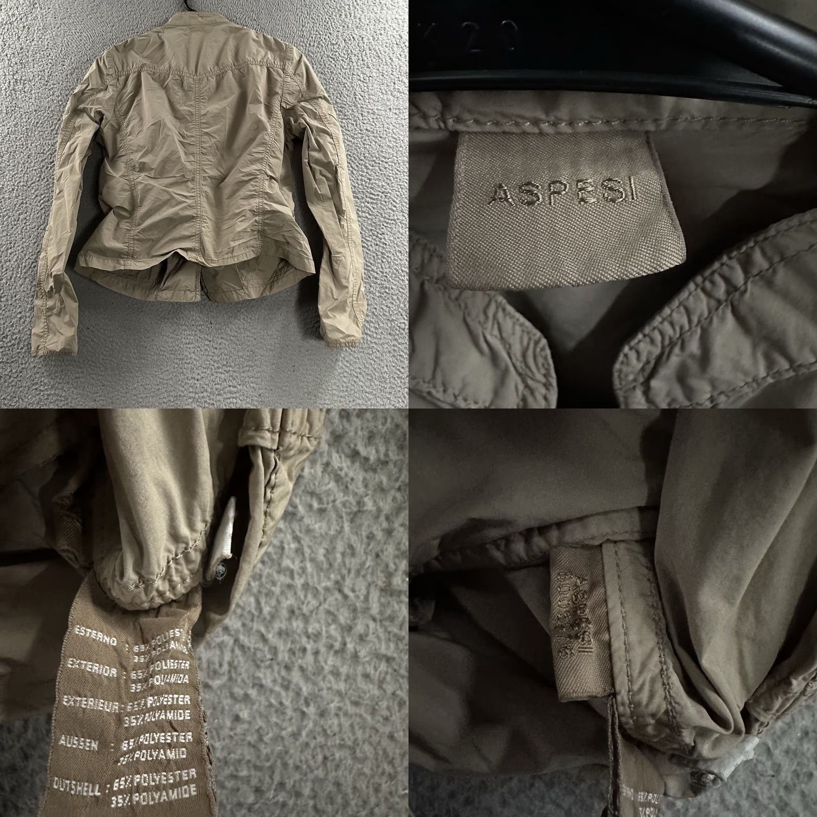 Aspesi Aspesi Jacket Women XS Beige Lightweight Button Polyester Polyamide Clothes Basic 90s? (No, must only use original words. Avoid adding new info) Size XS / US 0-2 / IT 36-38 - 8 Thumbnail