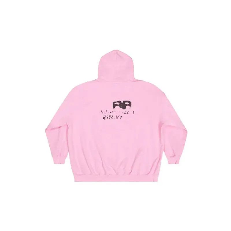 Balenciaga o1in1g0725 Hand-Drawn BB Icon Hoodie Large Fit in Pink Size S / US 4 / IT 40 - 4 Thumbnail