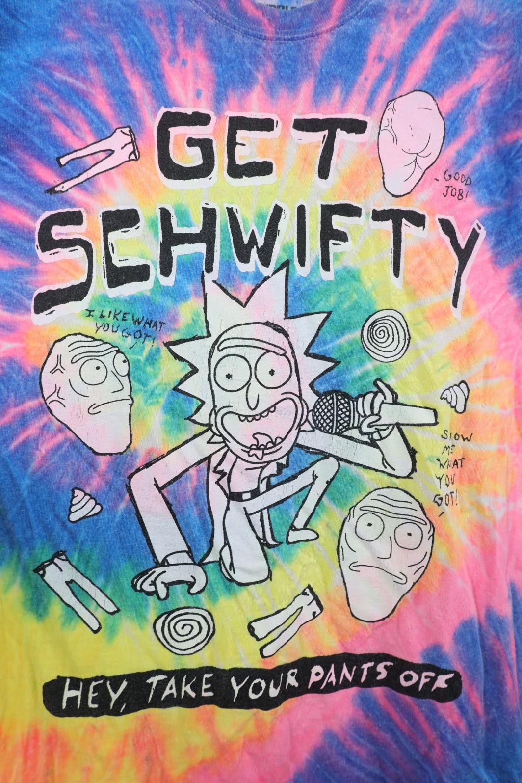 Vintage Y2K Rick and Morty Get Schwifty Tie Dye Short Sleeve T-Shirt Size US S / EU 44-46 / 1 - 4 Thumbnail