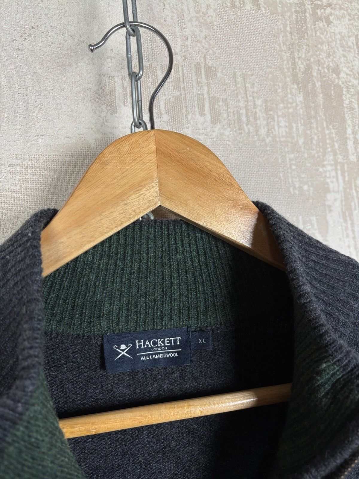 Hackett Hackett London Lambswool Pullover 1/4 Zip Sweater Elbow Pads Size US XL / EU 56 / 4 - 8 Thumbnail