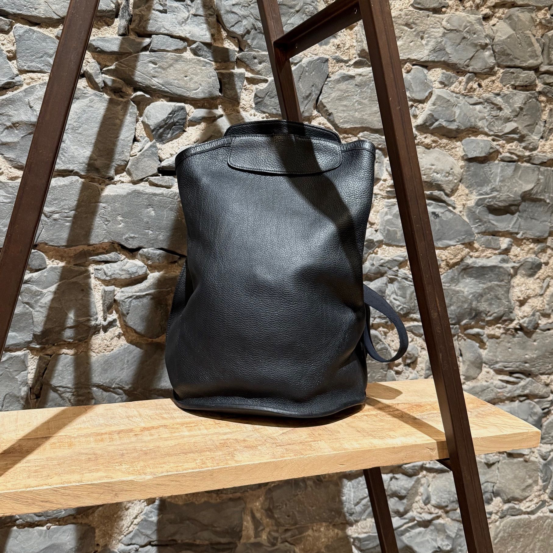 Hermes Black Clemence Leather Sherpa Sling Bag, Men's