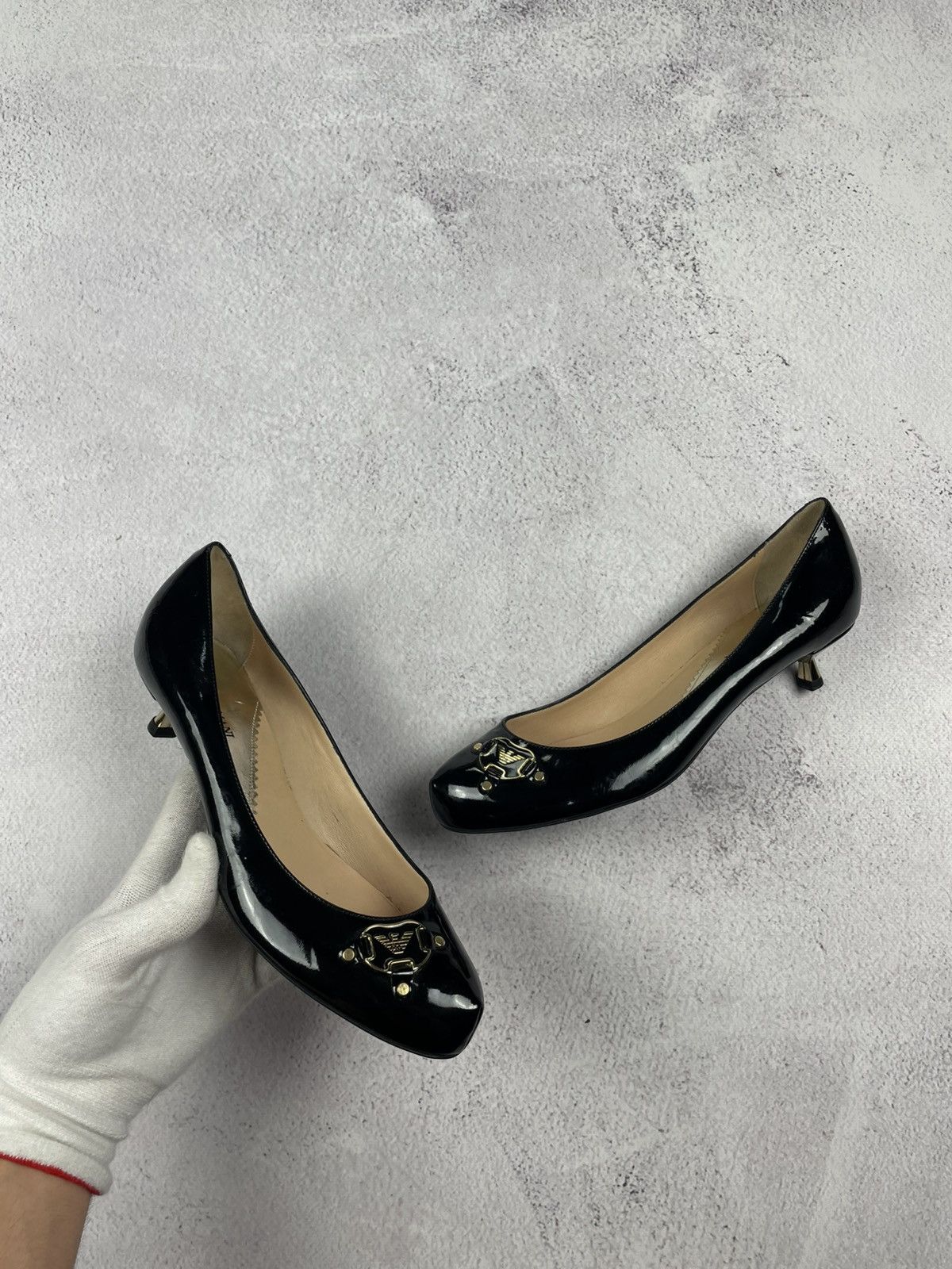 Emporio Armani × Vintage Emporio Armani Womens Heels boat Size 39 Size US 9 / IT 39 - 2 Thumbnail