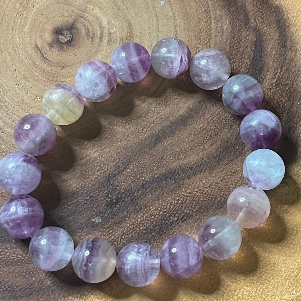Other Candy Fluorite bracelet striped layers light rainbow colors Size ONE SIZE - 7 Thumbnail