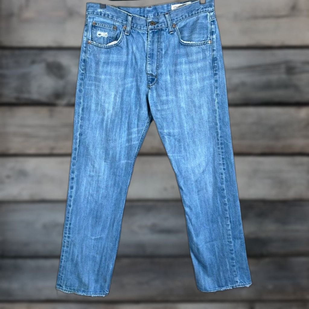 Polo Ralph Lauren VTG Polo Ralph Lauren Ashmore Straight Leg Jeans Men's 34 x 30 Blue Frayed Denim Size US S / EU 44-46 / 1 - 1 Thumbnail
