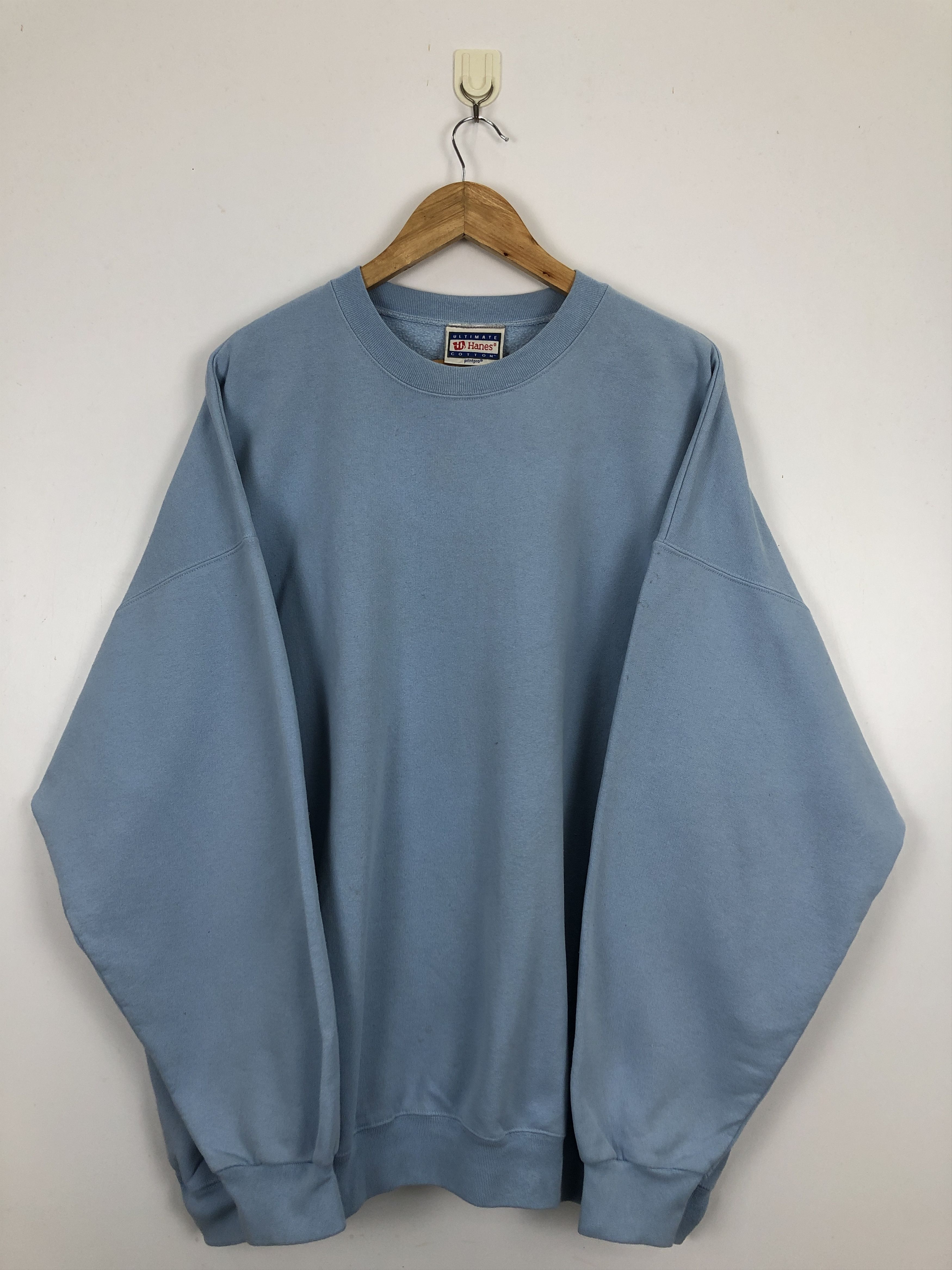 Hanes × Vintage Vintage 90s Hanes Pullover Crewneck Blank Sweatshirt Size US XXL / EU 58 / 5 - 1 Thumbnail