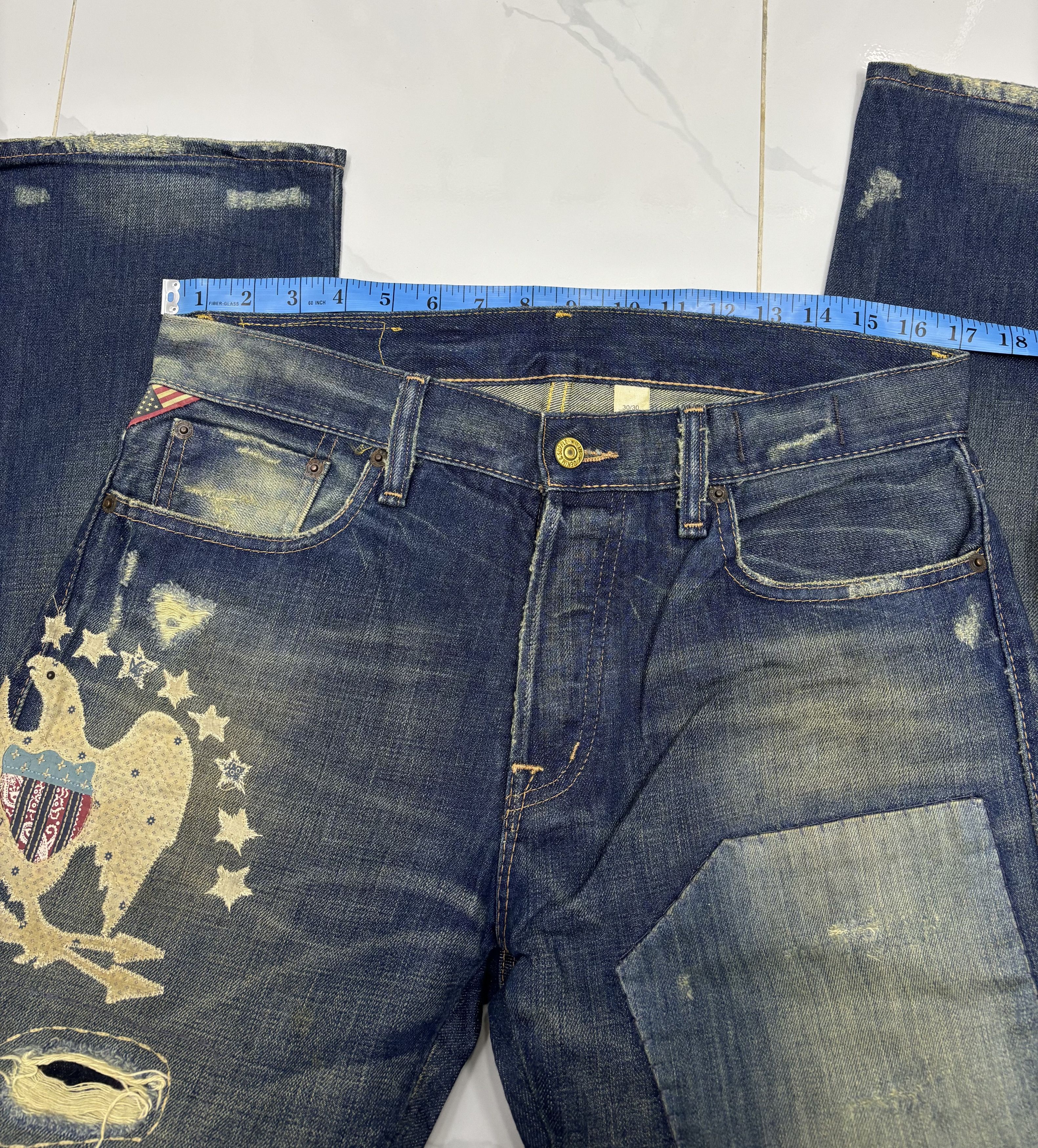 Kapital 🔥DENIM & SUPPY RALPH LAUREN PATCHWORK DISTRESS DENIM JEANS Size US 34 / EU 50 - 13 Thumbnail