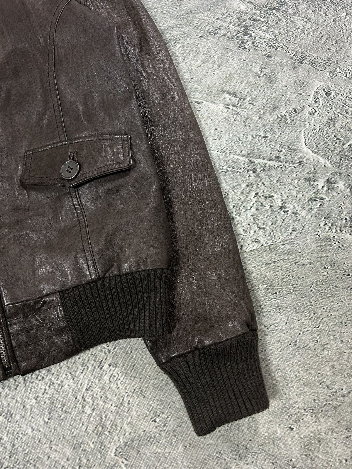 Leather Bikbok brown vintage leather jacket hooded Size US XS / EU 42 / 0 - 2 Thumbnail