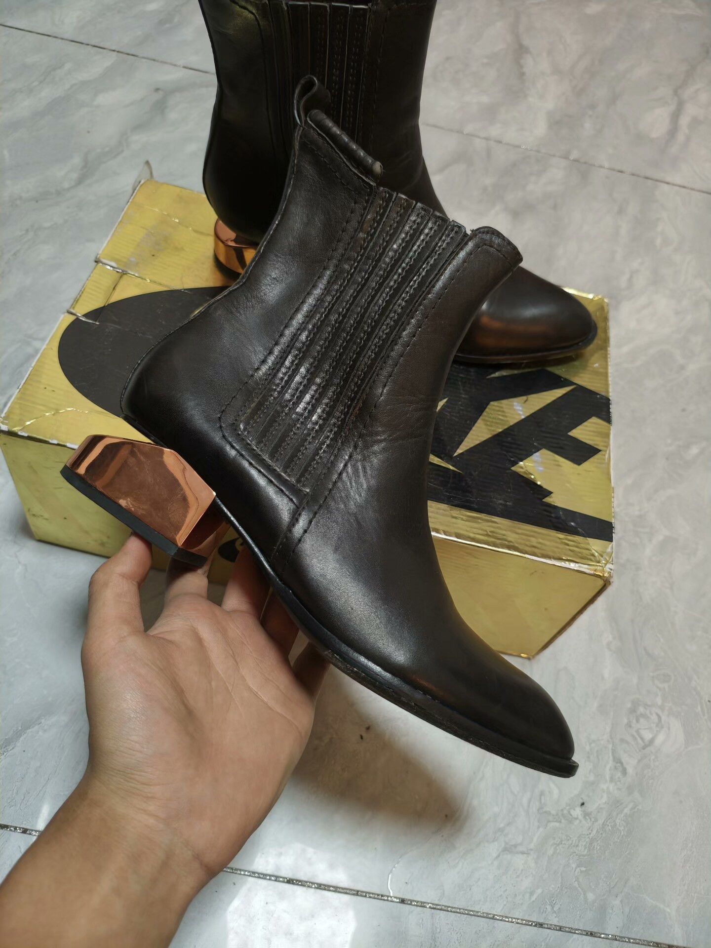 Alexander Wang Alexander Wang Metallic Gold Boots us_9 Women Size US 9 / IT 39 - 1 Thumbnail