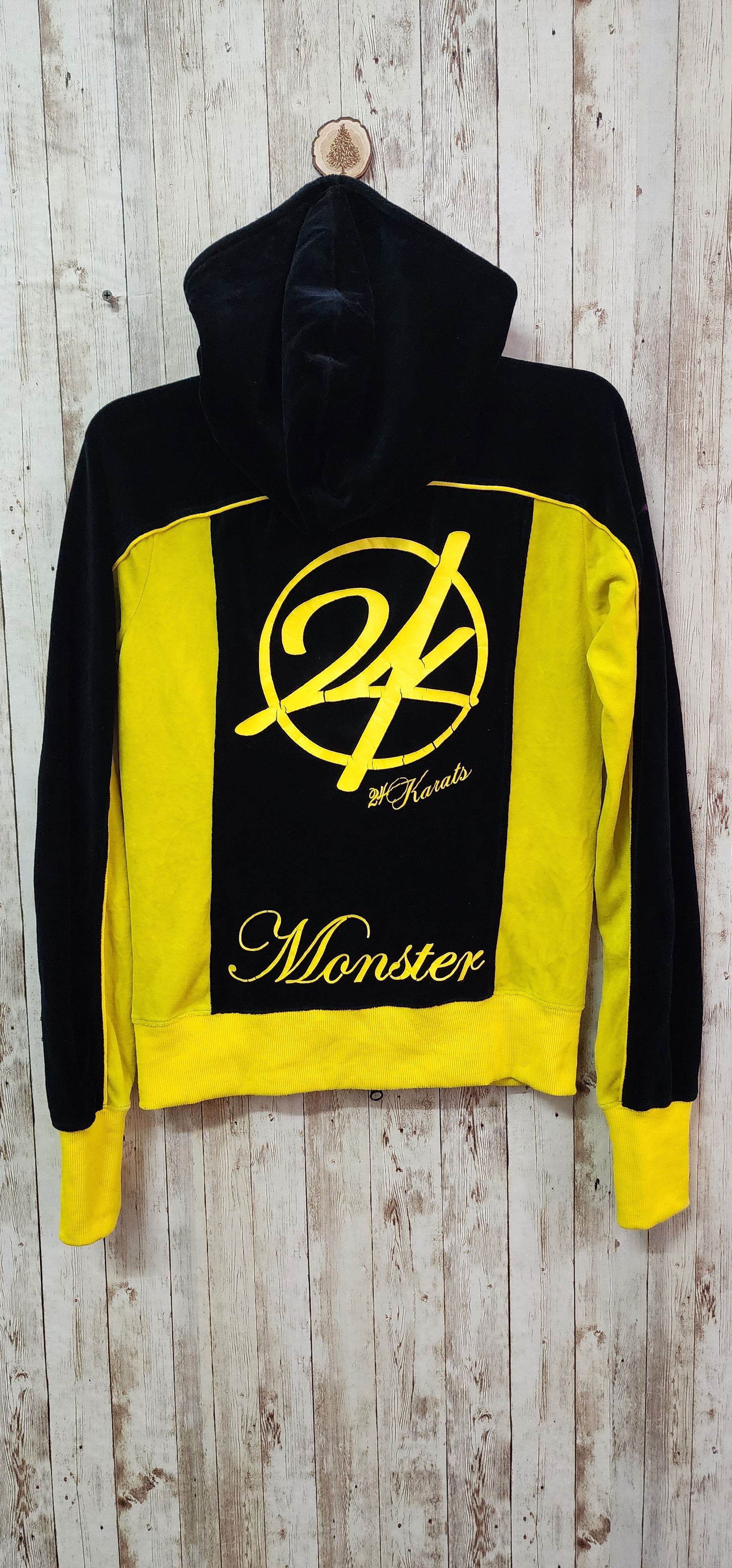 Japanese Brand Gold 24K Digger Velour Hoodie Size S / US 4 / IT 40 - 2 Thumbnail