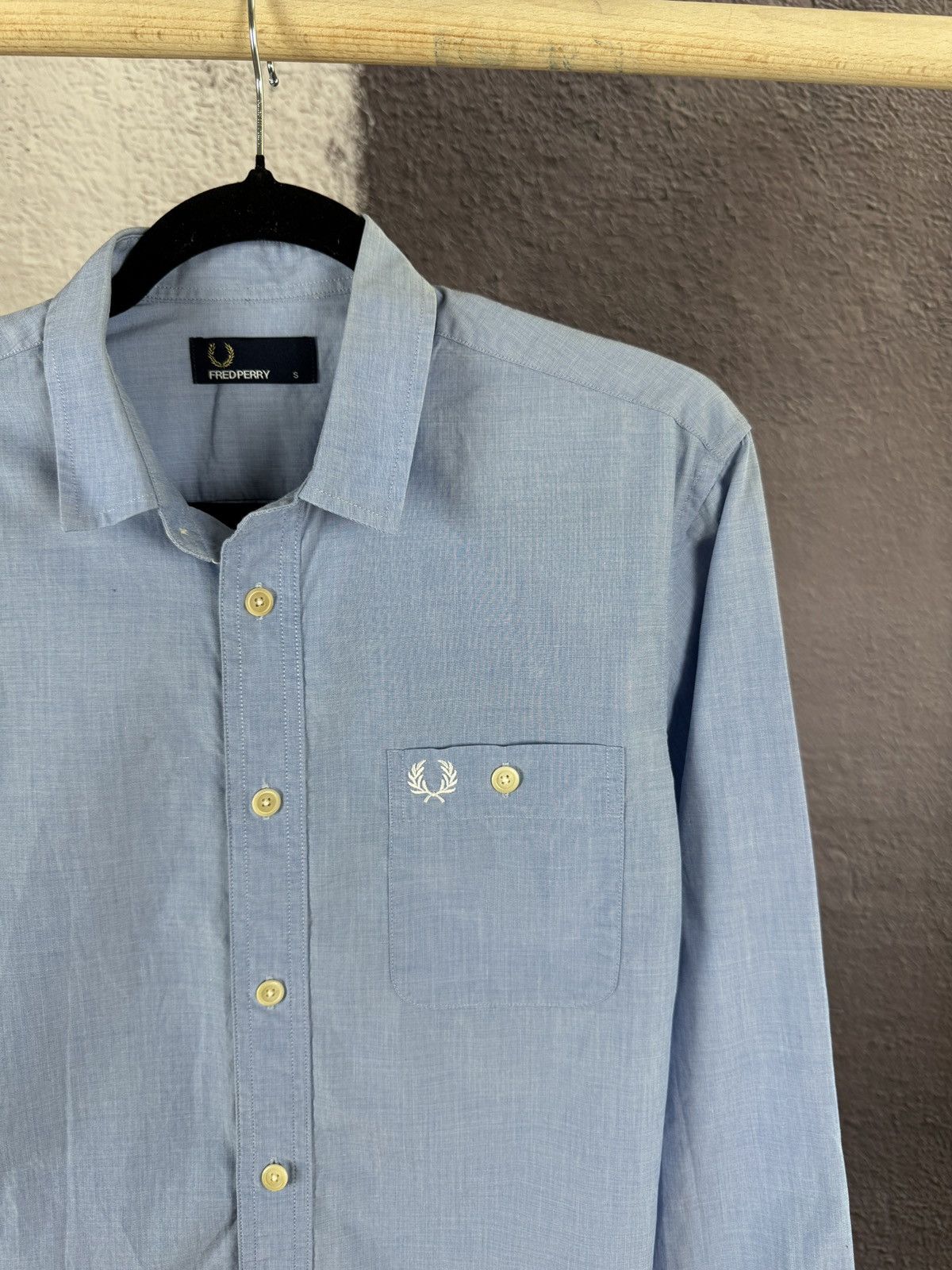 Fred Perry Fred Perry blue long sleeve pocket shirt logo Size US S / EU 44-46 / 1 - 5 Thumbnail