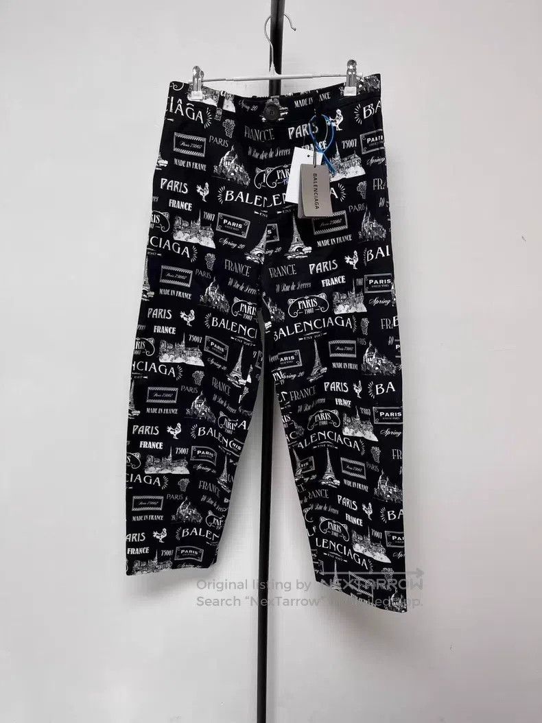 Balenciaga Balenciaga Logo Printed Straight Leg Casual Pants Size US 30 / EU 46 - 1 Thumbnail