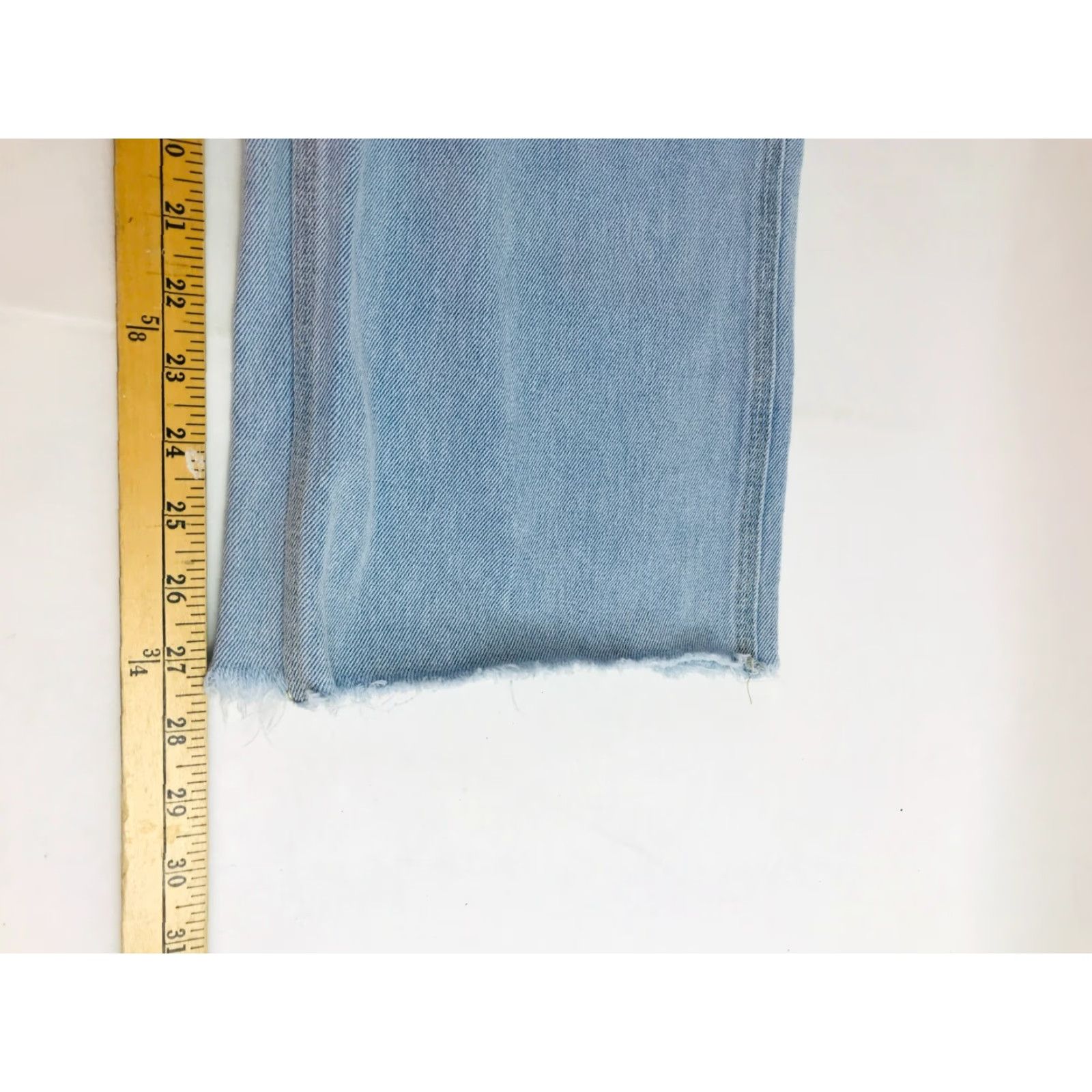 Vintage Simple Society Jeans Women 30x27.5 Blue Denim Cropped Raw Hem Carpenter Size 30" / US 8 / IT 44 - 6 Thumbnail