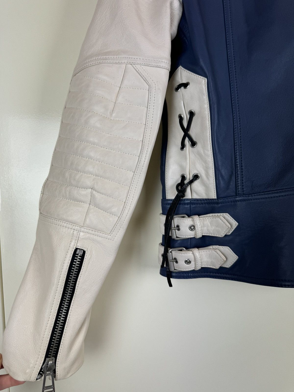 Belstaff Belstaff Devyn Bicolor blue white leather biker jacket RARE Size S / US 4 / IT 40 - 18 Thumbnail