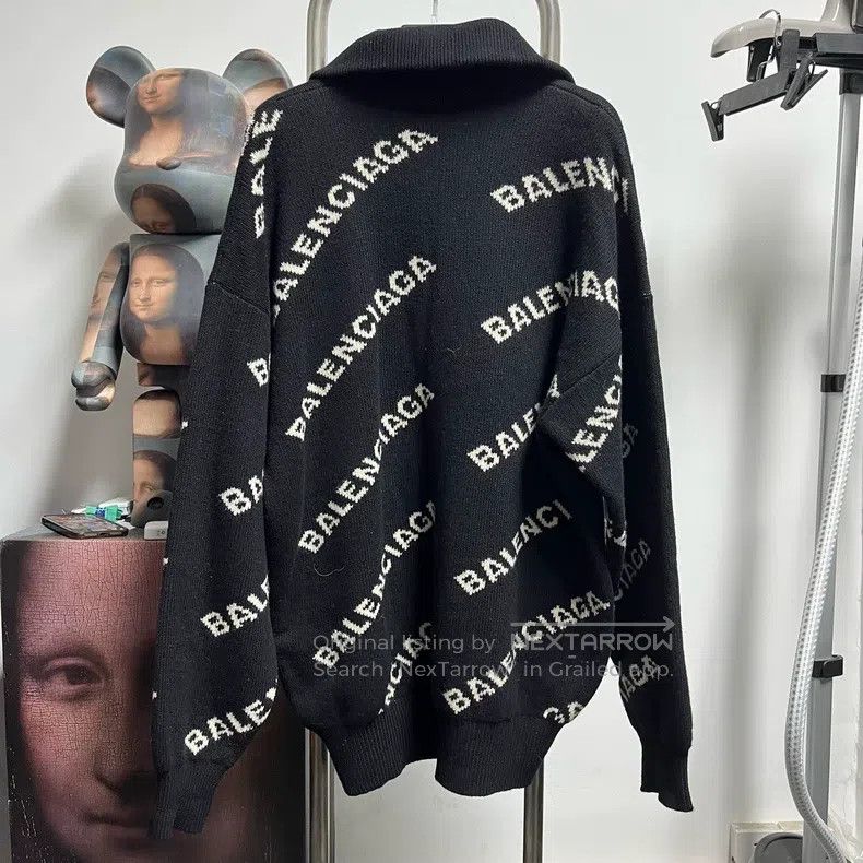 Balenciaga Balenciaga All-over Print Bulletproof Sweater Size US M / EU 48-50 / 2 - 2 Thumbnail