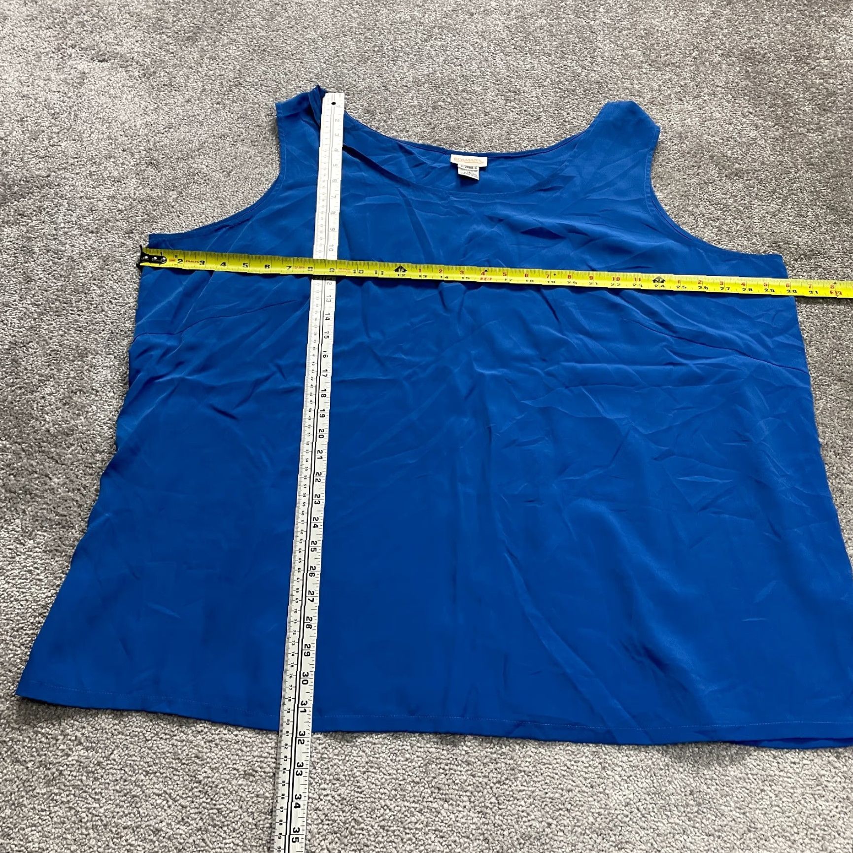 Vintage Roaman's Tank Top Women 10 Royal Blue Sleeveless Round Neck Basic Casual Size L / US 10 / IT 46 - 6 Thumbnail