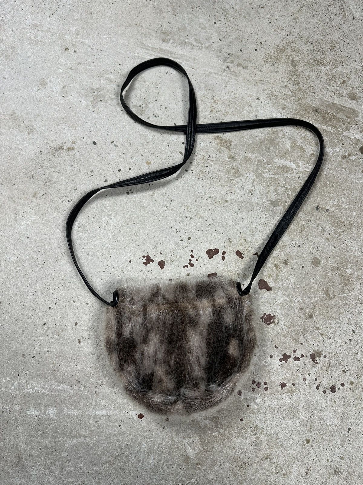If Six Was Nine Vintage Y2K Faux Fur Grey Brown Messenger Crossbody Bag Size ONE SIZE - 5 Thumbnail