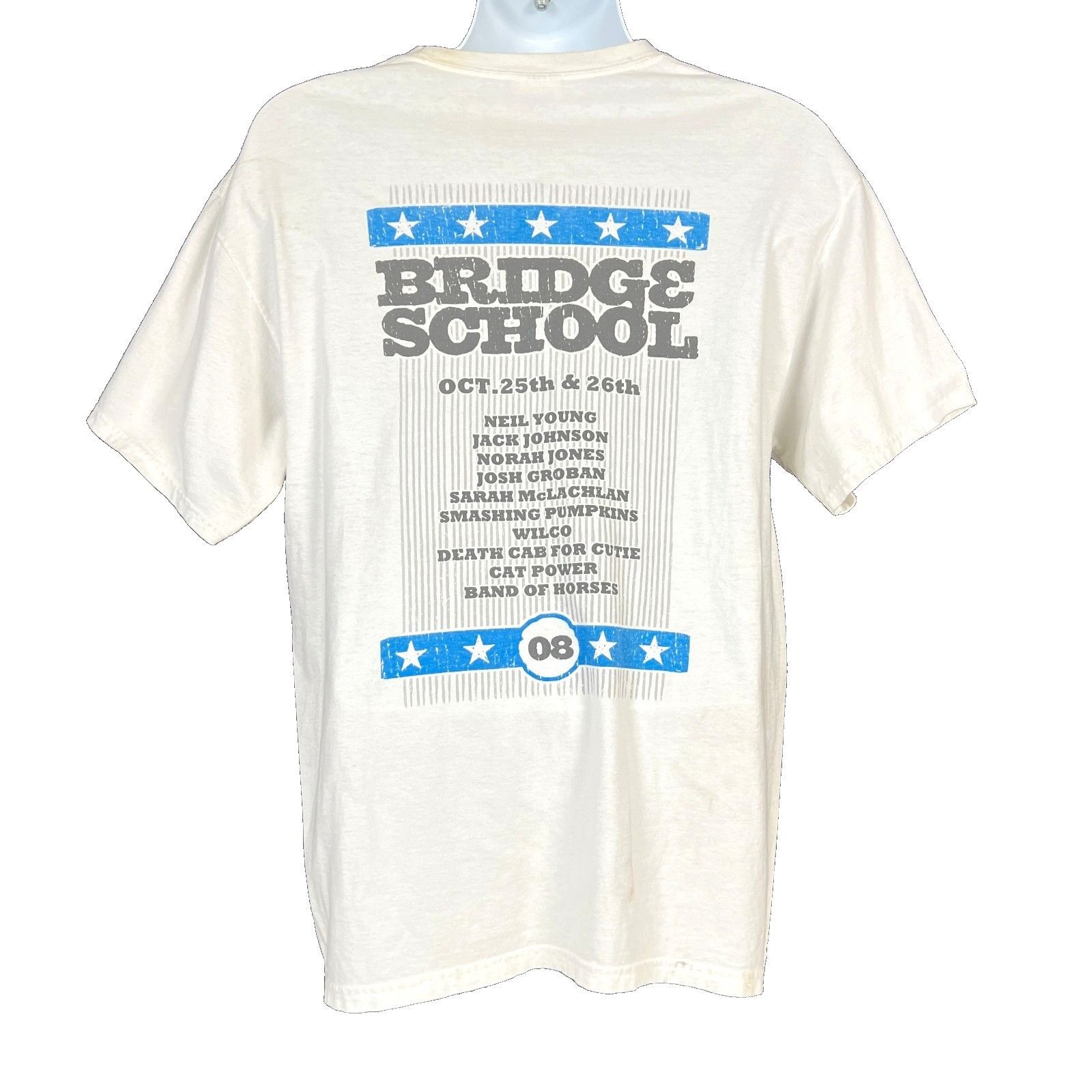 Hanes Bridge School Neil Young 2008 Mens Concert Shirt size Large Size US L / EU 52-54 / 3 - 5 Thumbnail