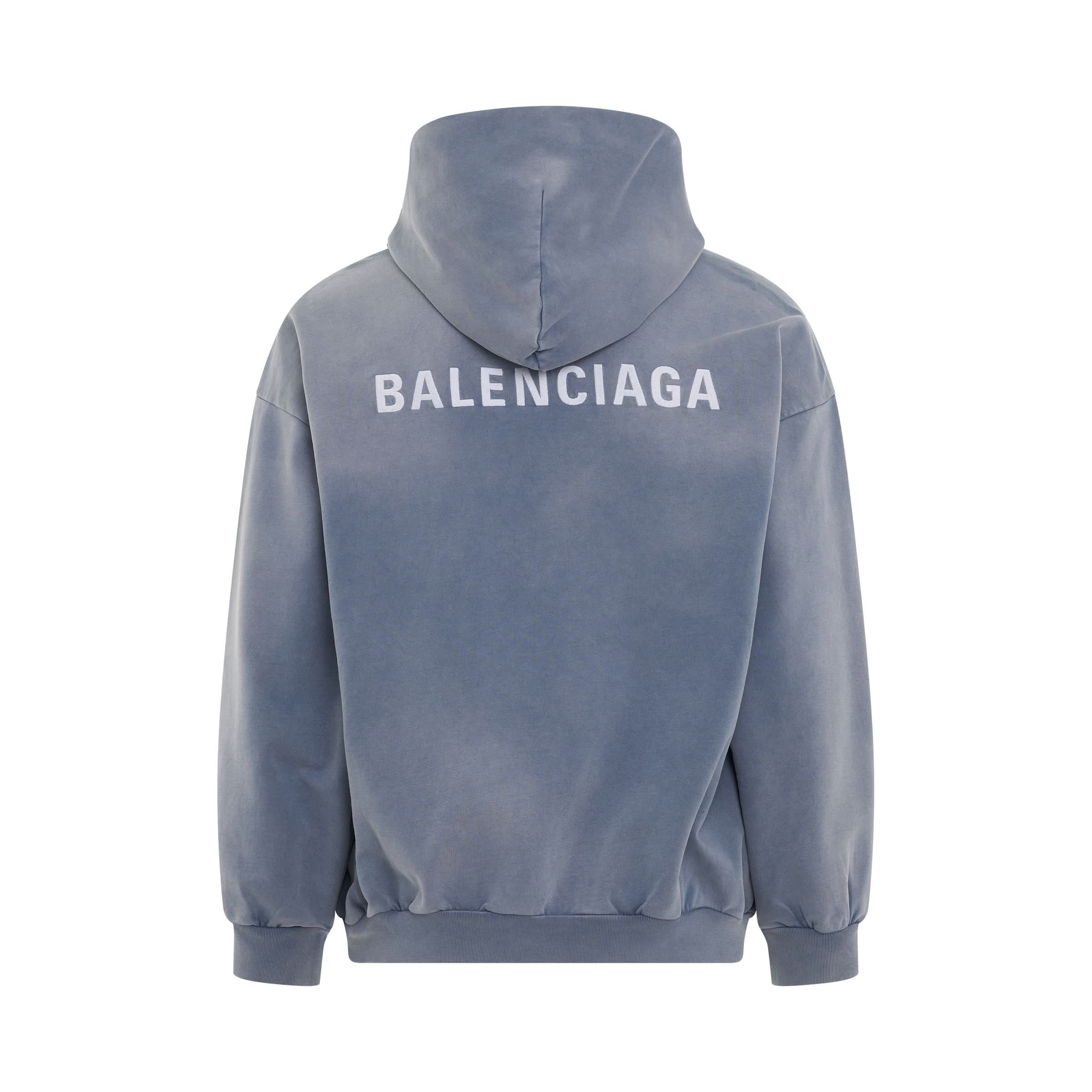 Balenciaga o1w1db10126 Back Hoodie Medium Fit in Blue Size US M / EU 48-50 / 2 - 5 Thumbnail