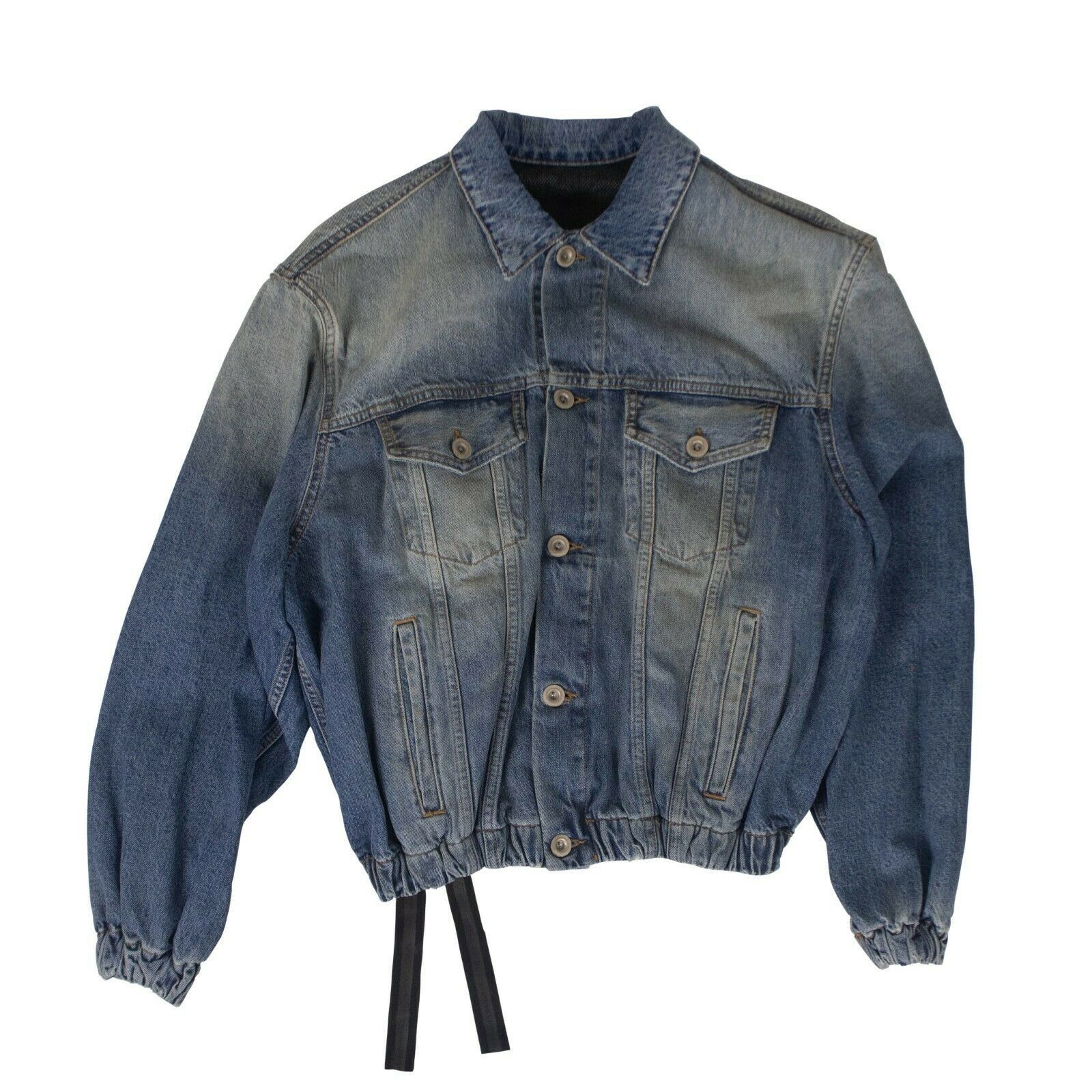 image of Unravel Project Blue Cotton Oversized Denim Jacket Size 46, Men's