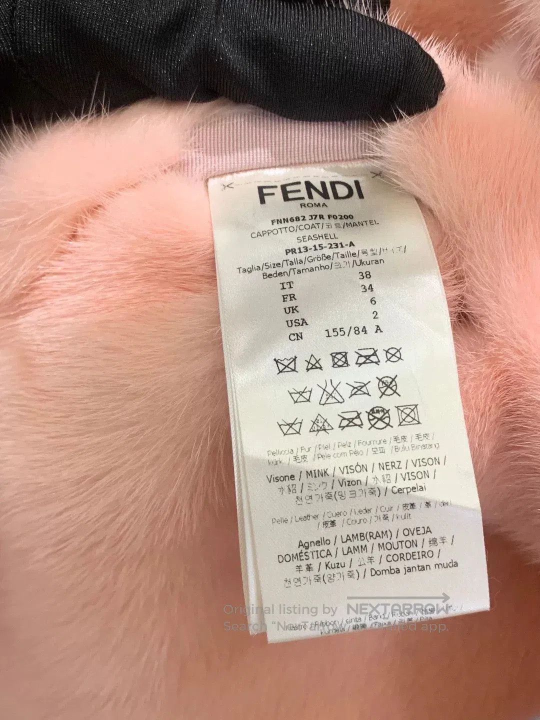 Fendi FENDI Pink Mink Fur Coat with Belt. Size US M / EU 48-50 / 2 - 9 Thumbnail