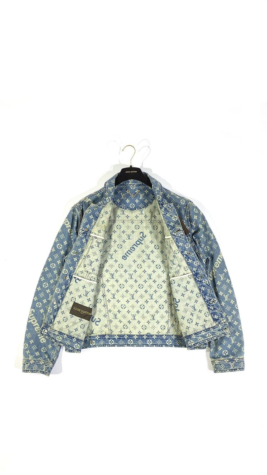 Louis Vuitton × Supreme Louis Vuitton X Supreme 54 Denim Jacket Blue Monogram Size US L / EU 52-54 / 3 - 7 Thumbnail