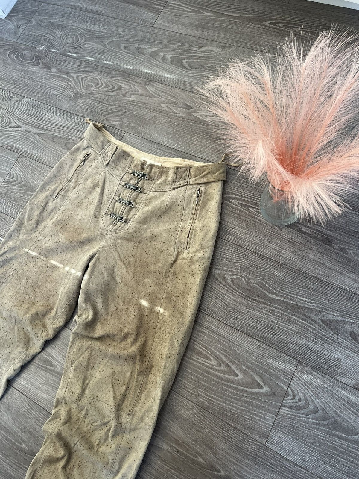 Leather ‼️Hand Made Leather Riding Casual Made in Italy Ykk Pants‼️ Size US 34 / EU 50 - 7 Thumbnail