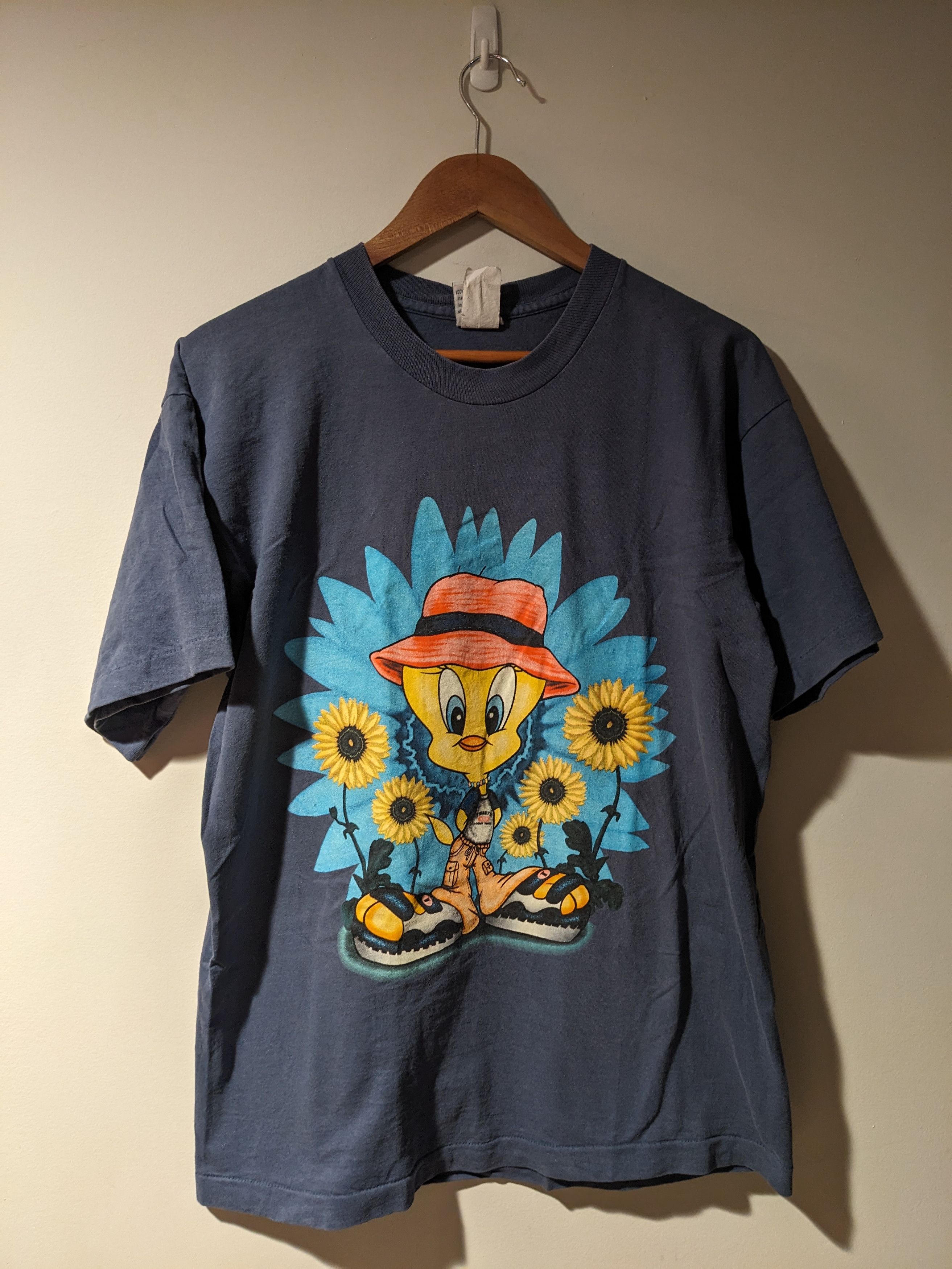 Cartoon Network Vintage 1998 Tweety Bird Looney Tunes Sun Flower T-Shirt Size US L / EU 52-54 / 3 - 1 Thumbnail