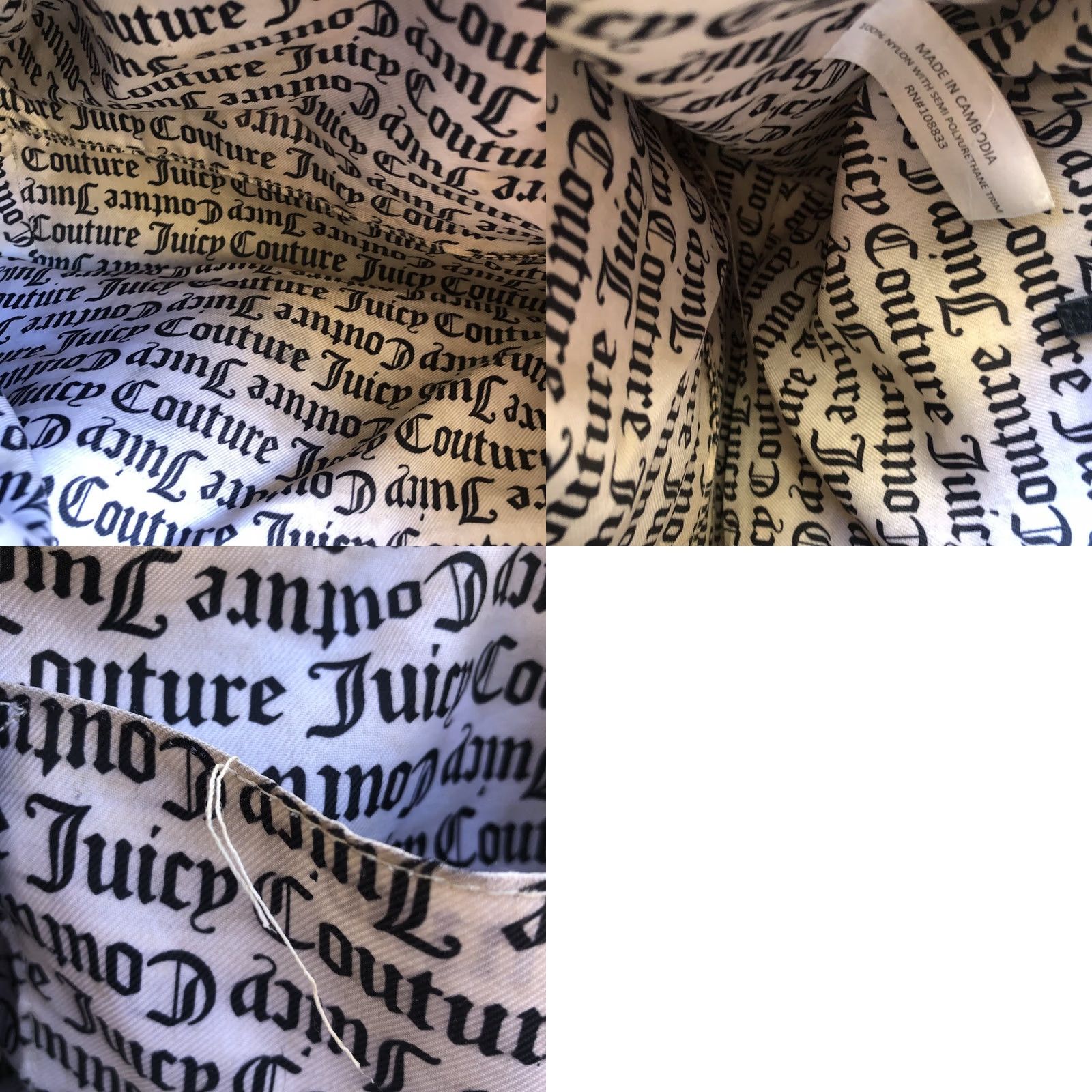 Juicy Couture Juicy Couture Tote Bag Purse Women's Black Shoulder Zipper Large Size ONE SIZE - 9 Thumbnail